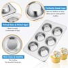 Stainless Steel Muffin Pan, E-far 6-Cup Cupcake Pan Tin for