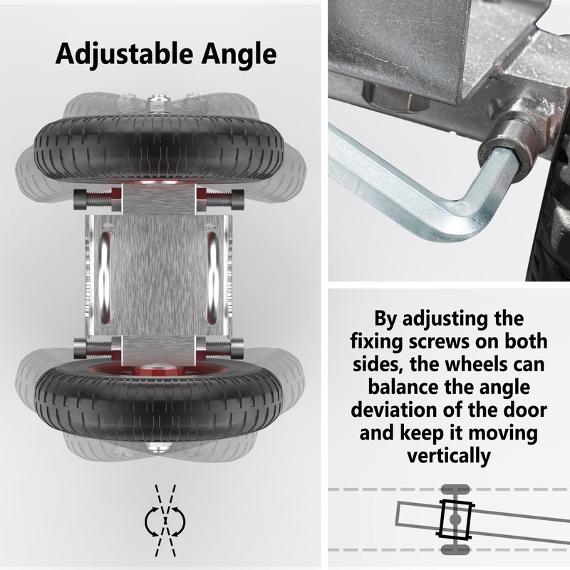 Blütezeit 8-inch Rolling Gate Wheels, Double U-Bolts Heavy Duty Gate