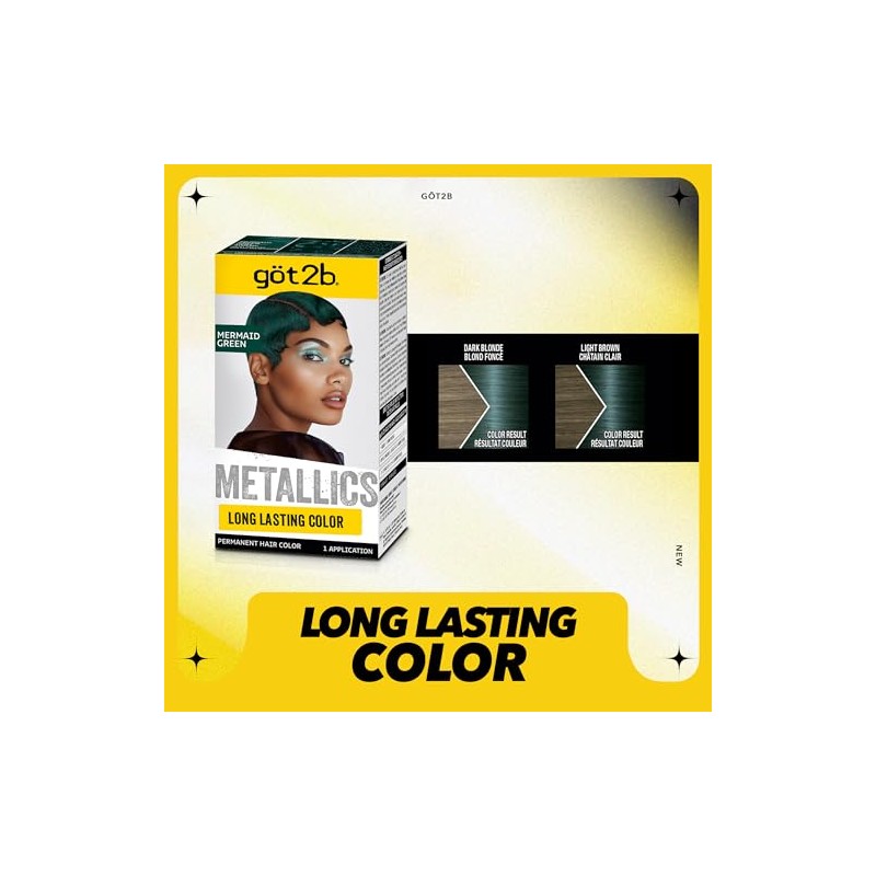 Got2b Metallics Permanent Hair Color, M77 Mermaid Green