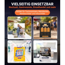 EH Design A6 Acrylic Stand 1 Piece - Crystal Clear Table Stand - L Stand with Polished Edges - For Catering, Office, Wedding & More - Made in Germany
