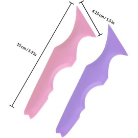 Plantilla de Silicona Multifunción para Maquillaje 2 Piezas Rosa y Púrpura, Superficie Lisa y Cómoda, Ayuda para Cejas, Delineador y Rímel