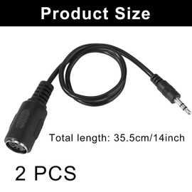 2 Pcs Type-A MIDI Cable to 3.5mm Adapter,TRS 3.5mm Male to MIDI Female Cable Audio Converter for DAWs Keyboards Synths(1.5cm)
