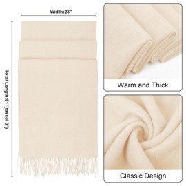 Womens Pashmina Shawls and Wraps for Evening Dresses Wedding Party Bridesmaid Winter Warm Long Scarf Shawl, A-Beige