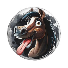 Horse Spare Tire Cover Wheel Protectors Weatherproof Funny Cartoon Horse Wheel Covers Universal Fit for Trailer RV SUV Truck Camper Travel Trailers Accessories 15 Inch