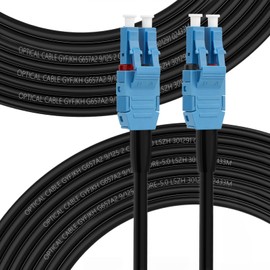 FLYPROFiber 100M/328ft OS2 LC to LC Outdoor Armored, Duplex 9/125 Uniboot SM Fiber Optic Cable, Cable Length Options: 10m-300m, 1G/10GB Single Mode Duplex LC-LC 9/125 um, OD-5mm, LSZH