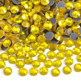 6000PCS Hotfix Rhinestones Bulk, Lemon Yellow Rhinestones for Crafts Clothes,Hotfix Crystals DIY Decoration, SS10, 2.7-2.9mm