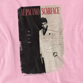 Scarface Vintage Poster Unisex Adult T-Shirt, Pink, Large