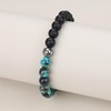 GAVU Natural Stone, Stainless Steel, Yin Yang Power Stone Bracelet,