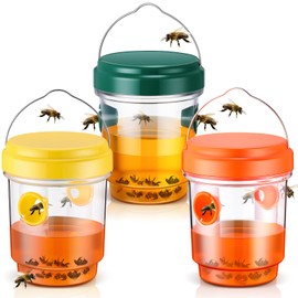 Qualirey 3 Pcs Wasp Traps for Outdoors Wasp Killer Hanging Bee Traps Reusable Fly Bee Killer for Indoor Outdoor Patio Garden Home