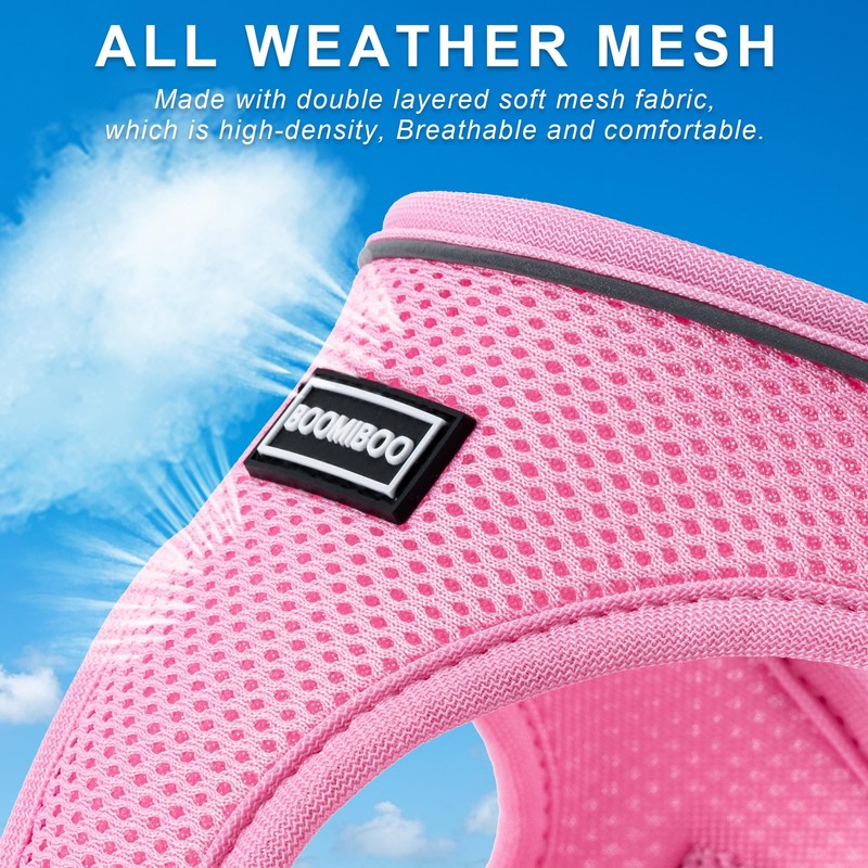 Dog Harness with Leash Set, No Pull Adjustable Reflective Step-in