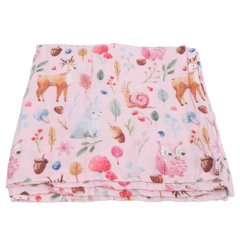 Baby Swaddle Blanket Bamboo Fiber Cotton Cute Patterns Infant Bath