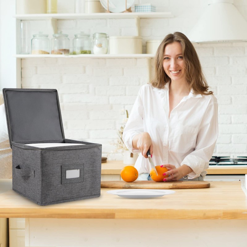 popoly China Storage Containers Hard Shell Inside 10" W x