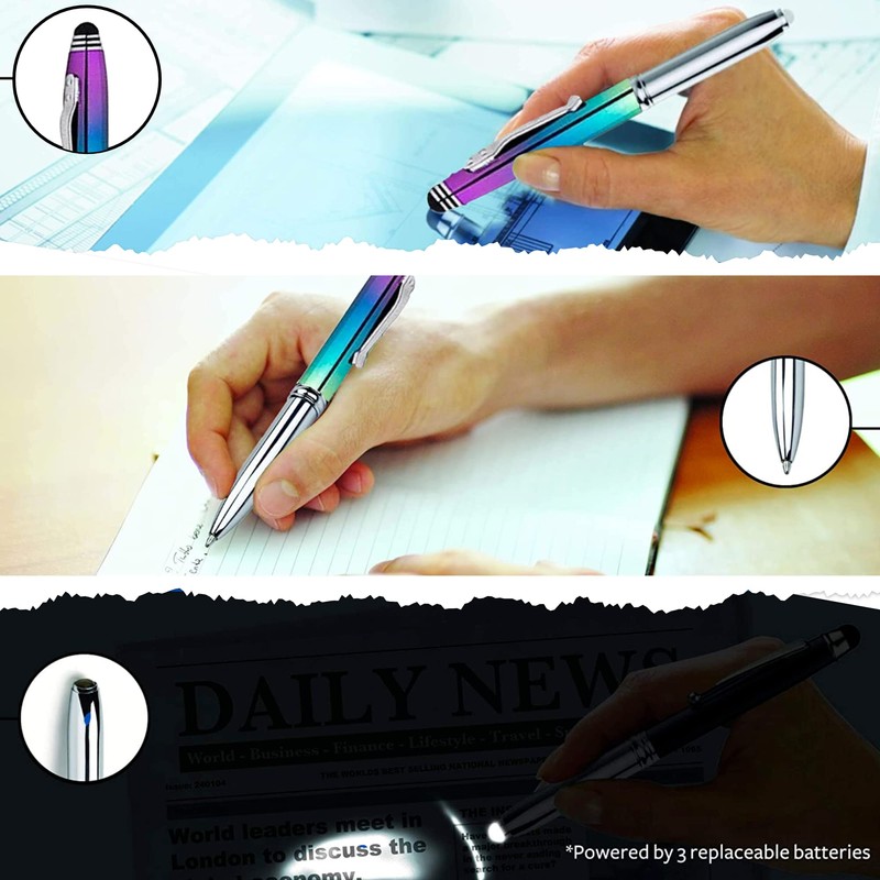 KING OF FLASH 3-in-1 Stylus Pen With Light, Capacitive Aluminium