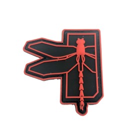 Dragonfly Red Airsoft Velcro PVC Patch