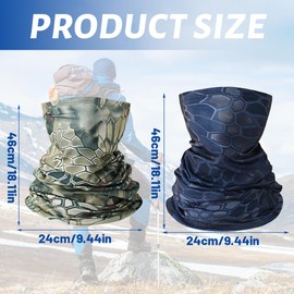 XPEX Pack of 2 Multifunctional Scarf Loop Scarf Windproof Winter Loop Scarf Men Women Neck Warmer Elastic Quick-Drying Ski Mask Warmer for Skiing Cycling, b