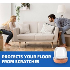 20 Pcs Clear Extra Small Chair Leg Floor Protectors for Hardwood Floors, Round Rubber Chair Leg Caps with Felt, Furniture Leg Feet Covers Protect Floors from Scratches Reduce Noise (Fit 0.55"-0.75")