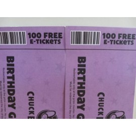 Chuck E Cheese's BIRTHDAY GUEST BONUS COLLECTOR MONEY 100 E-TICKETS COLLECTORS!