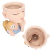 Flower Pot Girl and Dog Cute Style Bottom Drainage Hole