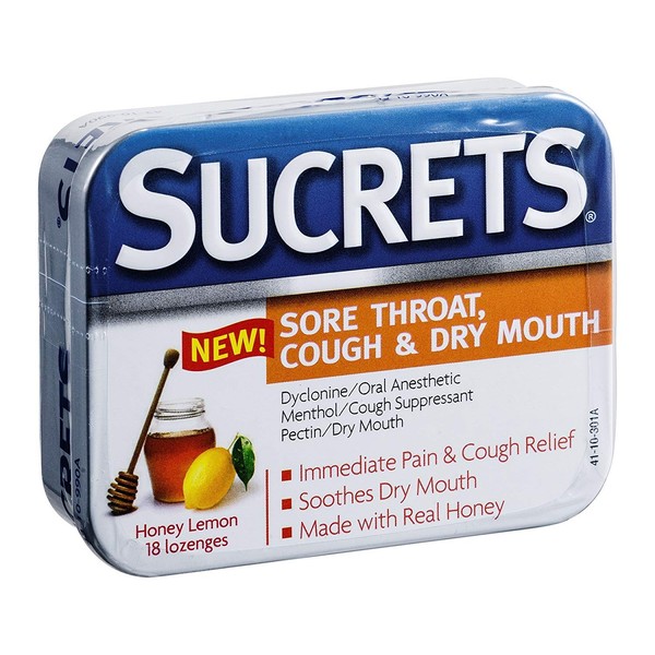 Sucrets Medicated Honey Lemon 18ct (Pack of 6)