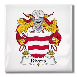 Carpe Diem Designs Rivera Family Crest/Coat of Arms Ceramic Tile for Coaster, Hot Plate, Trivet or Decorative Accent