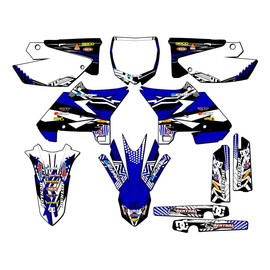 2002-2004 fits UFO Restyle YZ 125 Mayhem Blue Senge Graphics Complete Kit Compatible with Yamaha