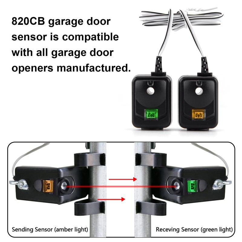 820CB Garage Door Sensor, Safety Sensor Kit Compatible with Chamberlain
