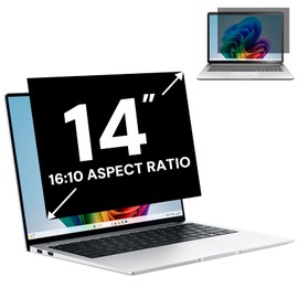 14 Inch 16:10 Laptop Privacy Screen Filter, Laptop Screen Privacy Shield and Anti Glare Blue Light Filter, Removable 14" Privacy Screen and Scratch Resistant