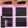 Thick Fluffy Lash Clusters Kit 100-200D Dramatic Lash Kit Bold