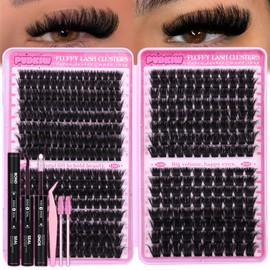 Thick Fluffy Lash Clusters Kit 100-200D Dramatic Lash Kit Bold Lashes