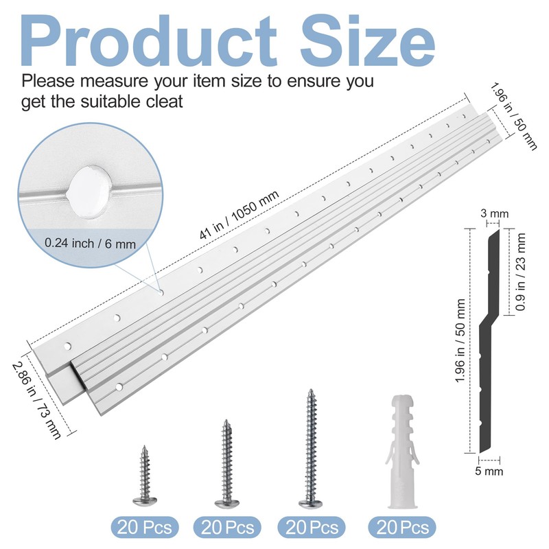 41 inch French Cleat Hanger Heavy Duty Mirror Mounting Hardware