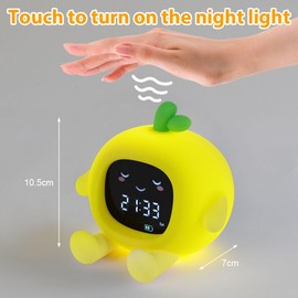 HOTUT Children's Light Alarm Clock, Sleep Trainer Children with Night Lights, 6 White Noise Children's Alarm Clock, Digital Alarm Clock for Girls and Boys (Orange
