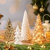 4 Pack Christmas Tree Table Decoration Gold Glass Ceramic Glitter