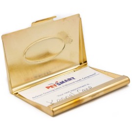 Stephanie Imports Slim Business Card Holder (Gold Oval)