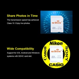 EZ share SD Card Wireless WiFi Share Card  Flash Card Class 10 64GB Replacement for Canon/Nikon/Sony