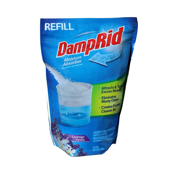 DampRid - Lavender Vanilla Moisture Absorber - 42 oz. Refill Bag – Attracts & Traps Moisture for Fresher, Cleaner Air