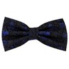 TigerTie Designer Silk Bow Tie Blue Anthracite Black Patterned Ornaments