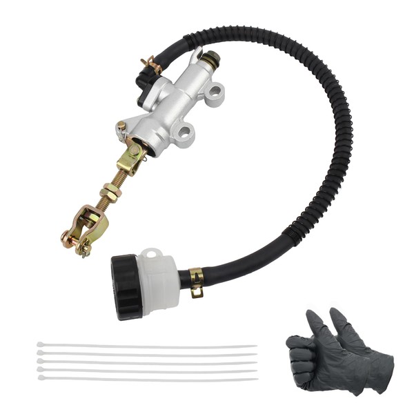 PowerMotor Universal Rear Brake Master Cylinde With Reservoir Rubber Gloves