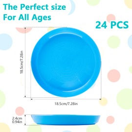 QUYLIXX 24 Pack Plastic Plates, 7 Inch Colorful Dinner Plates Plates, BPA Free Reusable Small Snack Salad for BBQ, Travel, Events, Dishwasher Safe, 6 Colors