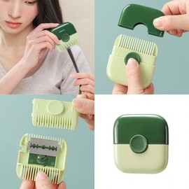2-in-1 Double-Sided Portable Self-Haircut Comb No.01 Green 4ea