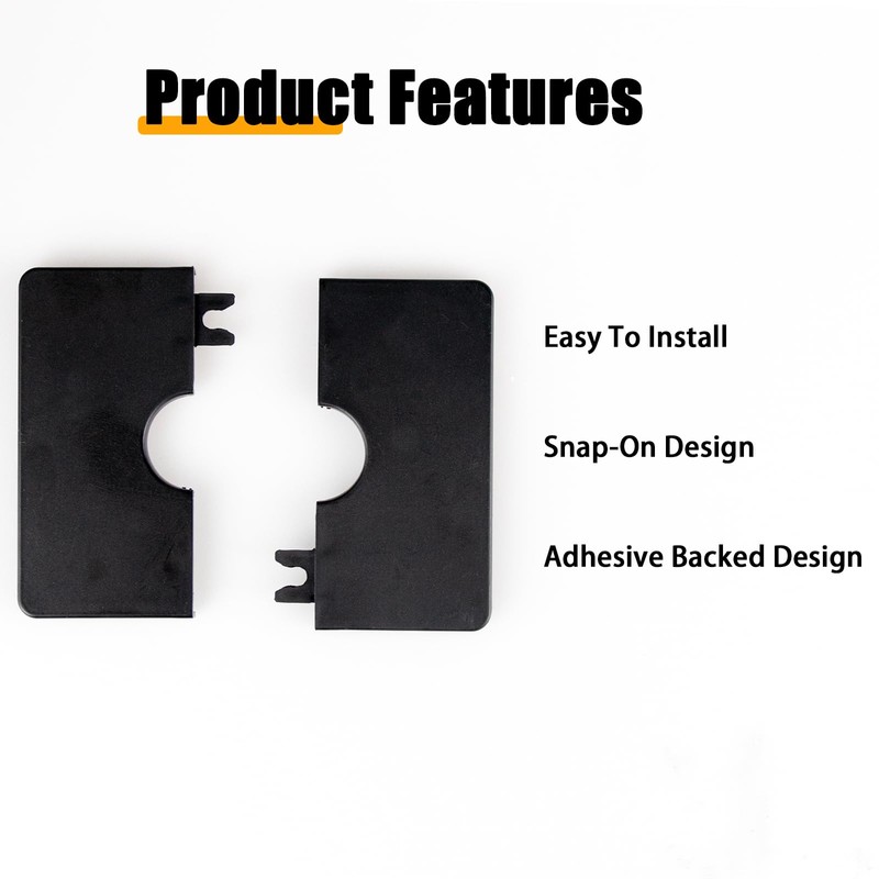2-Pack Square ABS Plastic Wall Hole Decorative Covers for Wall-Mounted