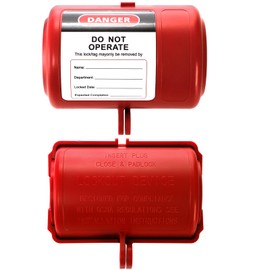 Jucoan 2 Pack Electrical Plug Lock for Lockout Tagout, OSHA Compliant Small Electrical Plug Lockout Tagout Device for 110V & 220V 3 x 2.25 Plugs, with 2 Safety Padlocks for Home Factory