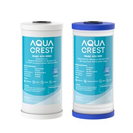 AQUA CREST Whole House Sediment and Carbon Water Filter, Replacement for GE® FXHTC, 3M® Aqua-Pure AP810, Culligan® RFC-BBSA, W50PEHD, GXWH40L, GXWH35F, DuPont WFHD13001, Pentek® R50-BB