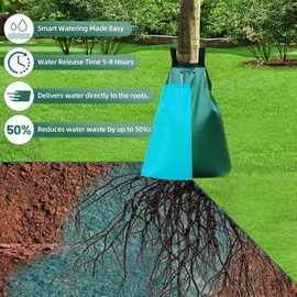 CLEBAY 12 Pack 20 Gallon Tree Watering Bags Heavy Duty Slow Release Irrigation Bags for Trees, Reusable Tree Gator Bags for Watering Trees, Durable PVC Tree Water Bags with 5-8 Hour Drip Release Time