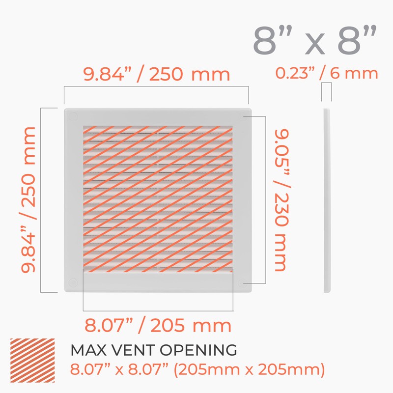HVAC OV 10" x 10" (Outer Size) Square Air Vent
