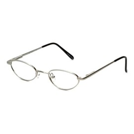 Calabria Flex Collection KIDS 75 Oval Blue Light Blocking Reading Glasses +1.00 Chrome Silver Girls