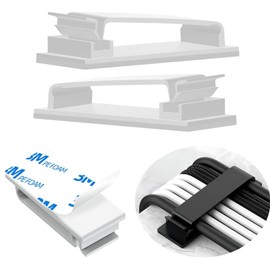 KLJ Cable Clips,Desk Cable Management Wire Clips,Under Desk Cable Management Cord Clips,Cord Management Ideas Cable Management Clips,Cable Clip (White, LS)