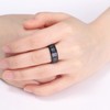 CHALAIR 8mm Black Tungsten Wedding Ring for Men Women Blue