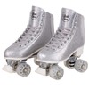 Skate Gear Sparkly Retro Quad Roller Skates (Glitter Silver, Women's