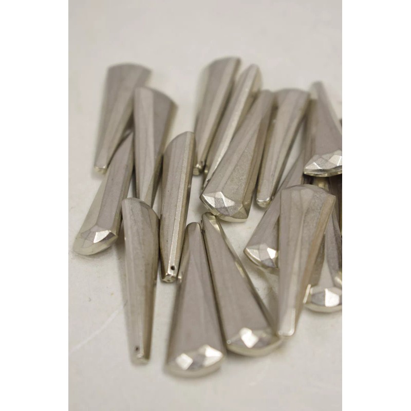 Unbranded Beads Brushed Silver Stick Pendants