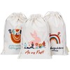Papierdrachen 3 Linen Bags with Embroidery - Easter Packaging Gift